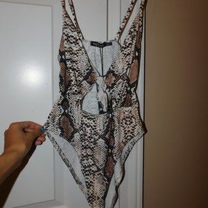 Animal Print Bodysuit, Snake Skin Top (US 4)